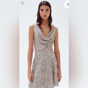 H&M Cowl-Neck Dress - Light beige/leopard print NWT